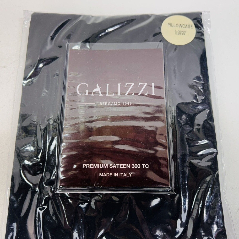 Galizzi Bergamo 1X Pillowcase 20X26" Premium Sateen 300TC, Black